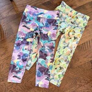 Athleta Girl High Rise Printed Chit Chat Capri Leggings